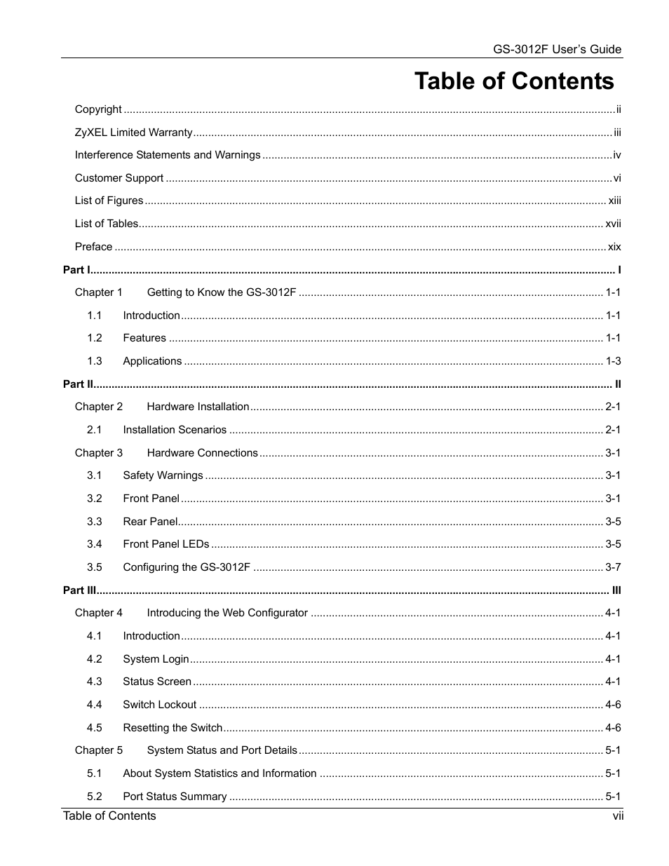 ZyXEL Communications ZyXEL Dimension GS-3012F User Manual | Page 9 / 237