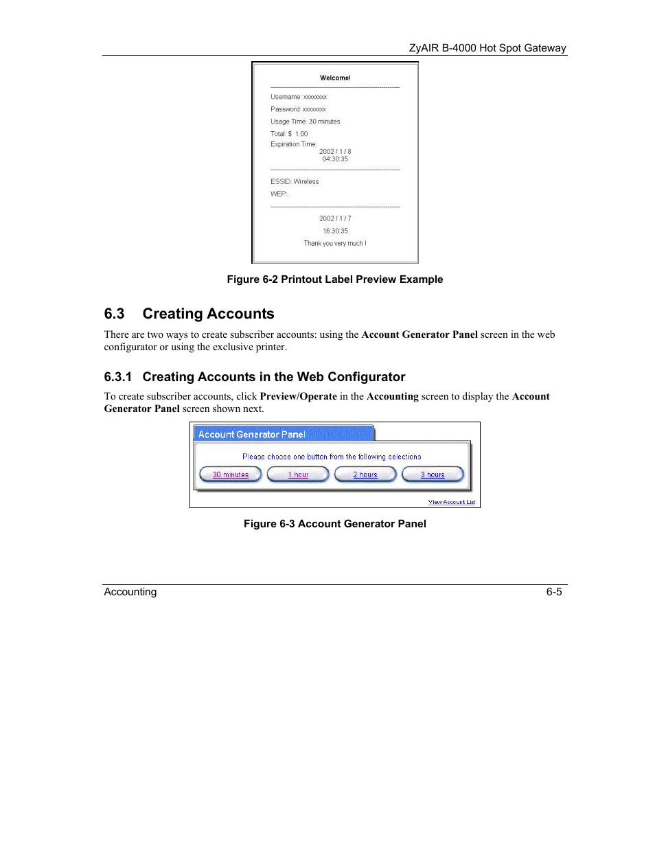 Creating accounts, 3 creating accounts | ZyXEL Communications ZyXEL ZyAIR B-4000 User Manual | Page 51 / 161