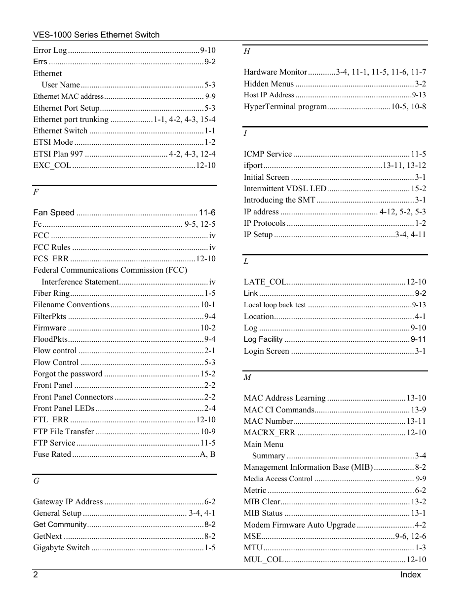 ZyXEL Communications VES-1000 User Manual | Page 152 / 155