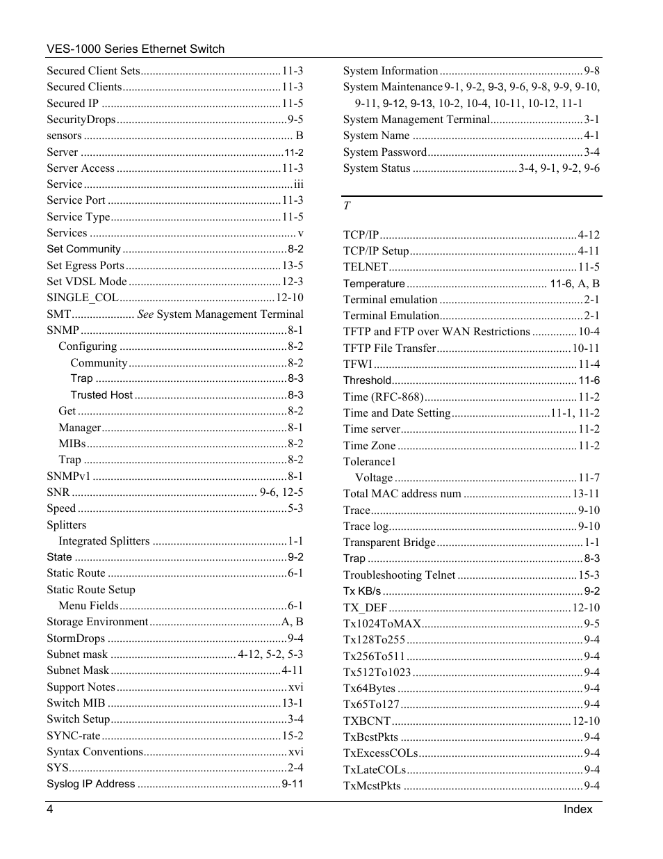 ZyXEL Communications VES-1000 User Manual | Page 154 / 155