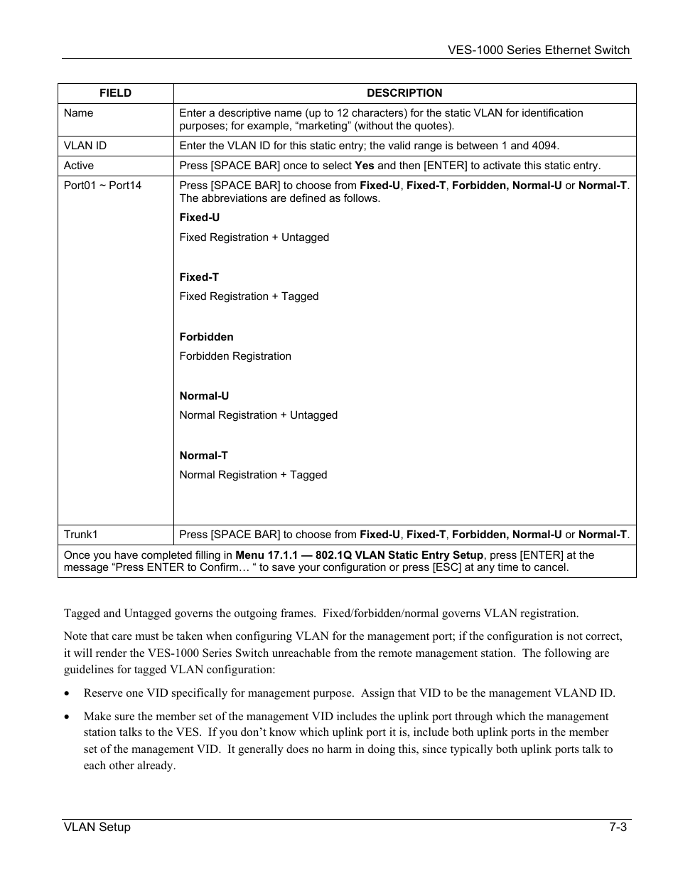 ZyXEL Communications VES-1000 User Manual | Page 63 / 155