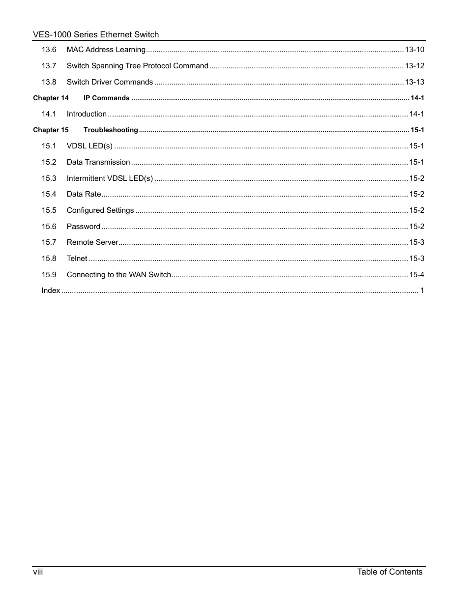 ZyXEL Communications VES-1000 User Manual | Page 8 / 155
