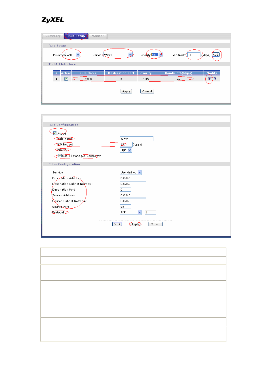 Key settings | ZyXEL Communications P-660H-TX User Manual | Page 70 / 89