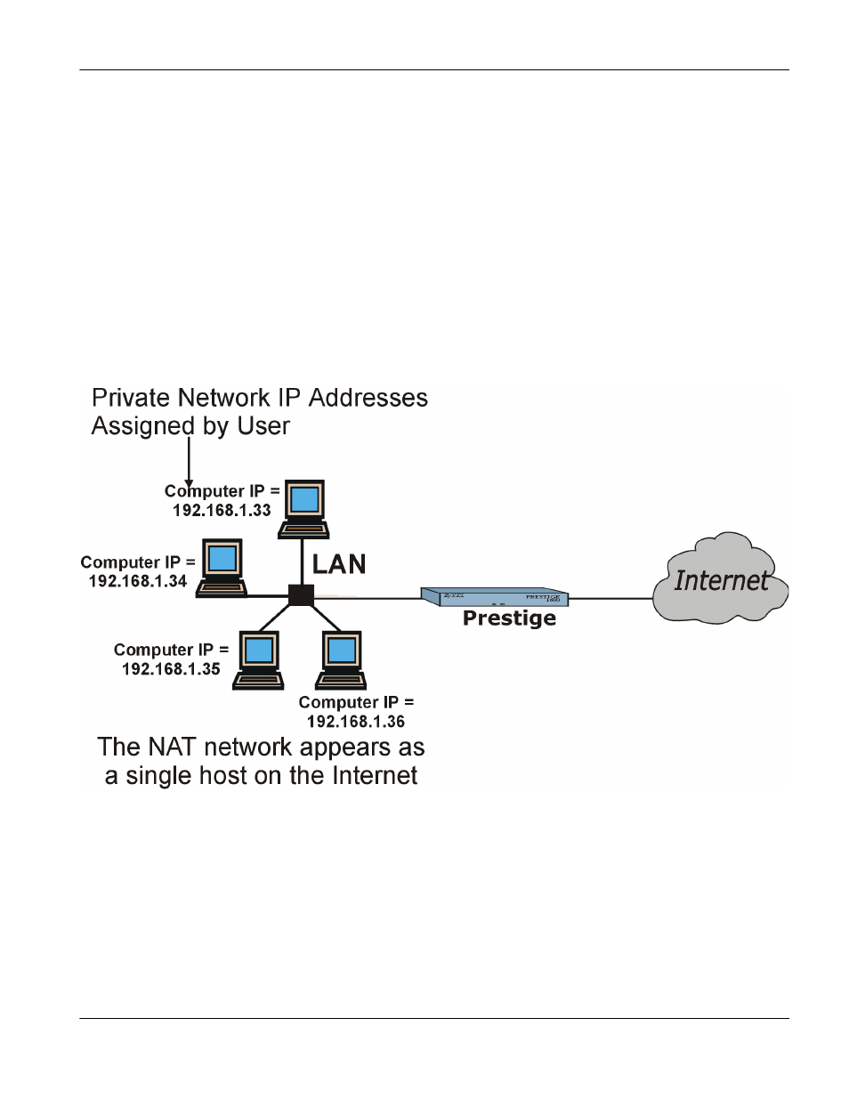 Nat server sets, Multiple servers behind nat, Configuring inside servers | 3 nat server sets, 1 multiple servers behind nat, 2 configuring inside servers | ZyXEL Communications Prestige 1600 User Manual | Page 75 / 163
