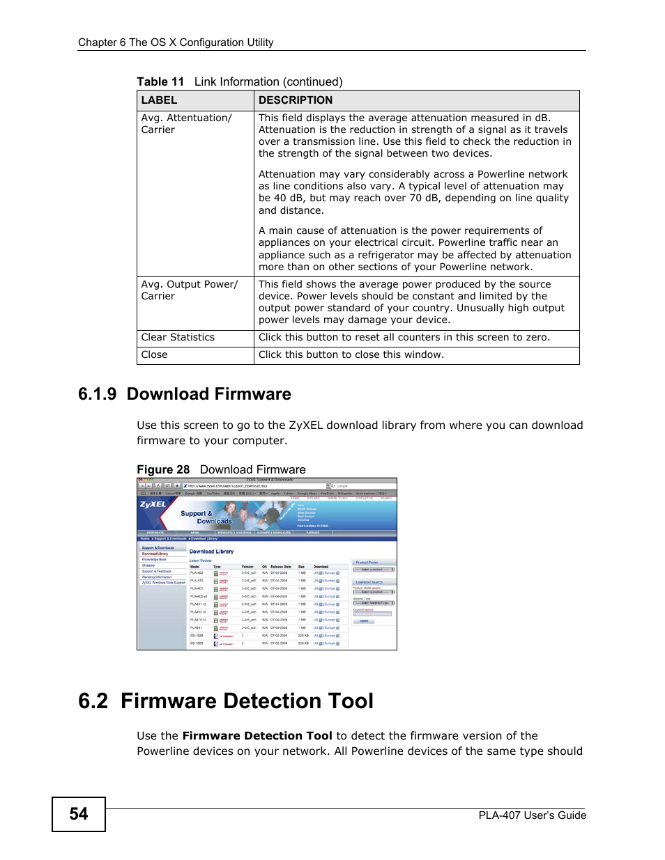 9 download firmware, 2 firmware detection tool | ZyXEL Communications PLA-407 User Manual | Page 54 / 94