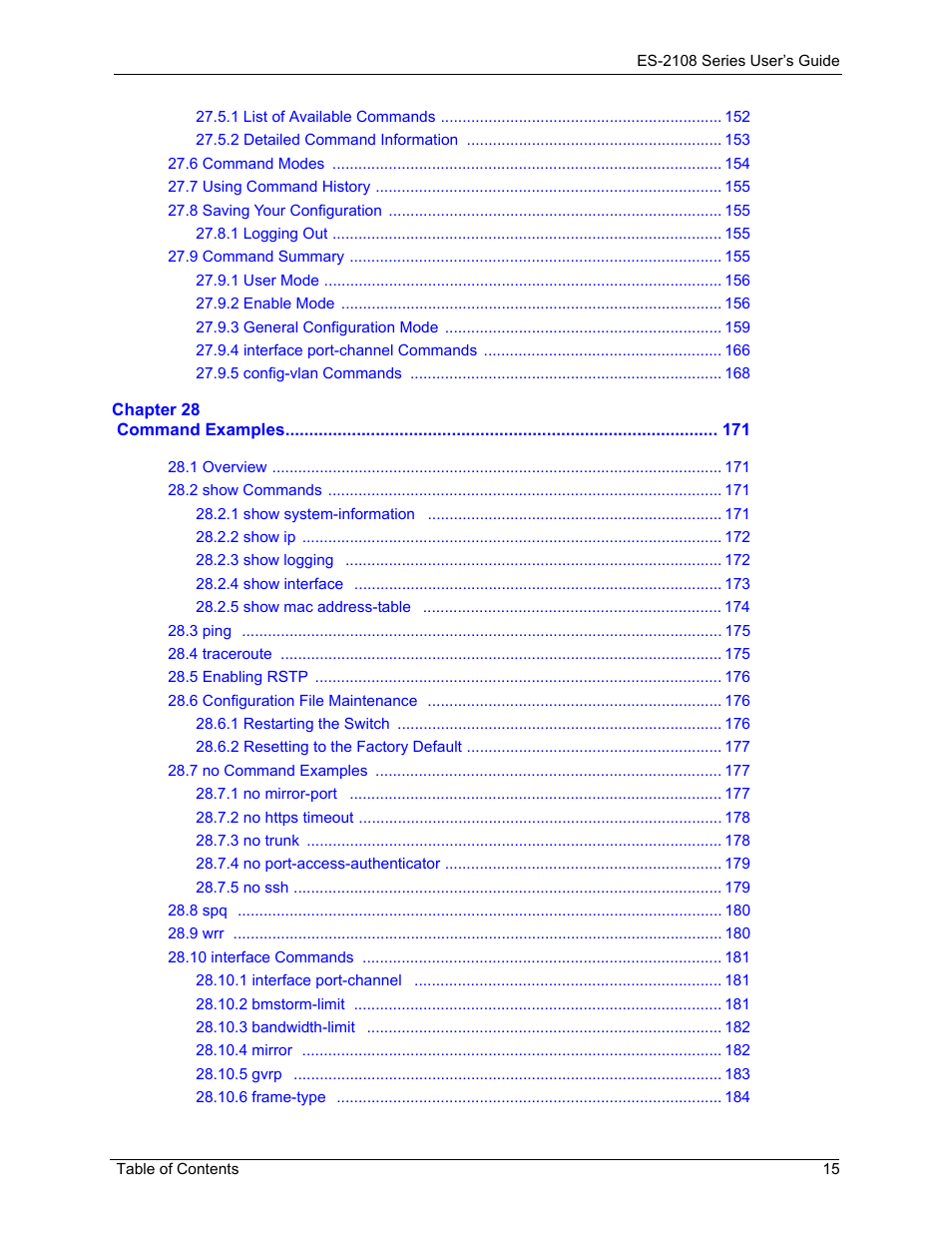 ZyXEL Communications ES-2108 User Manual | Page 15 / 224
