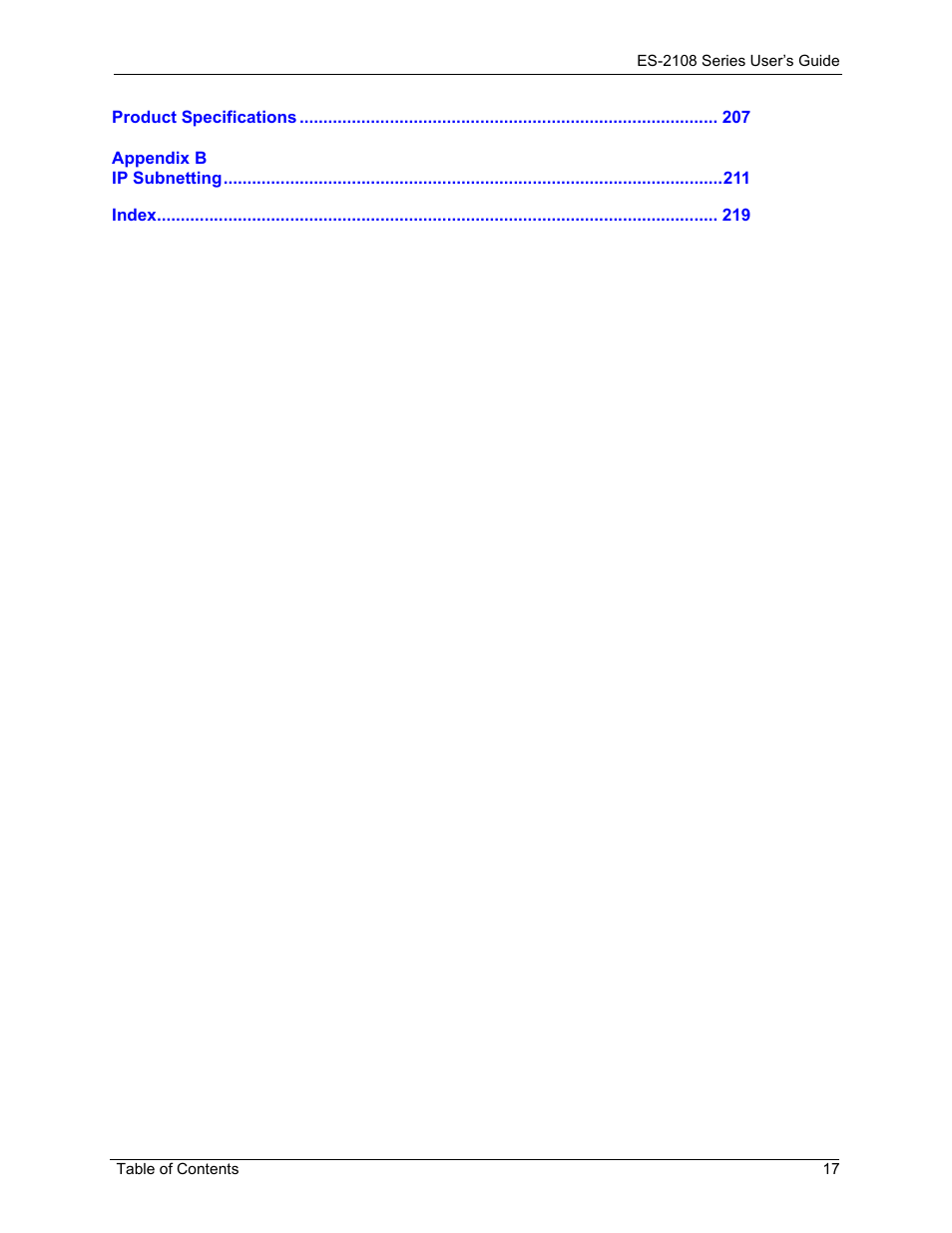 ZyXEL Communications ES-2108 User Manual | Page 17 / 224