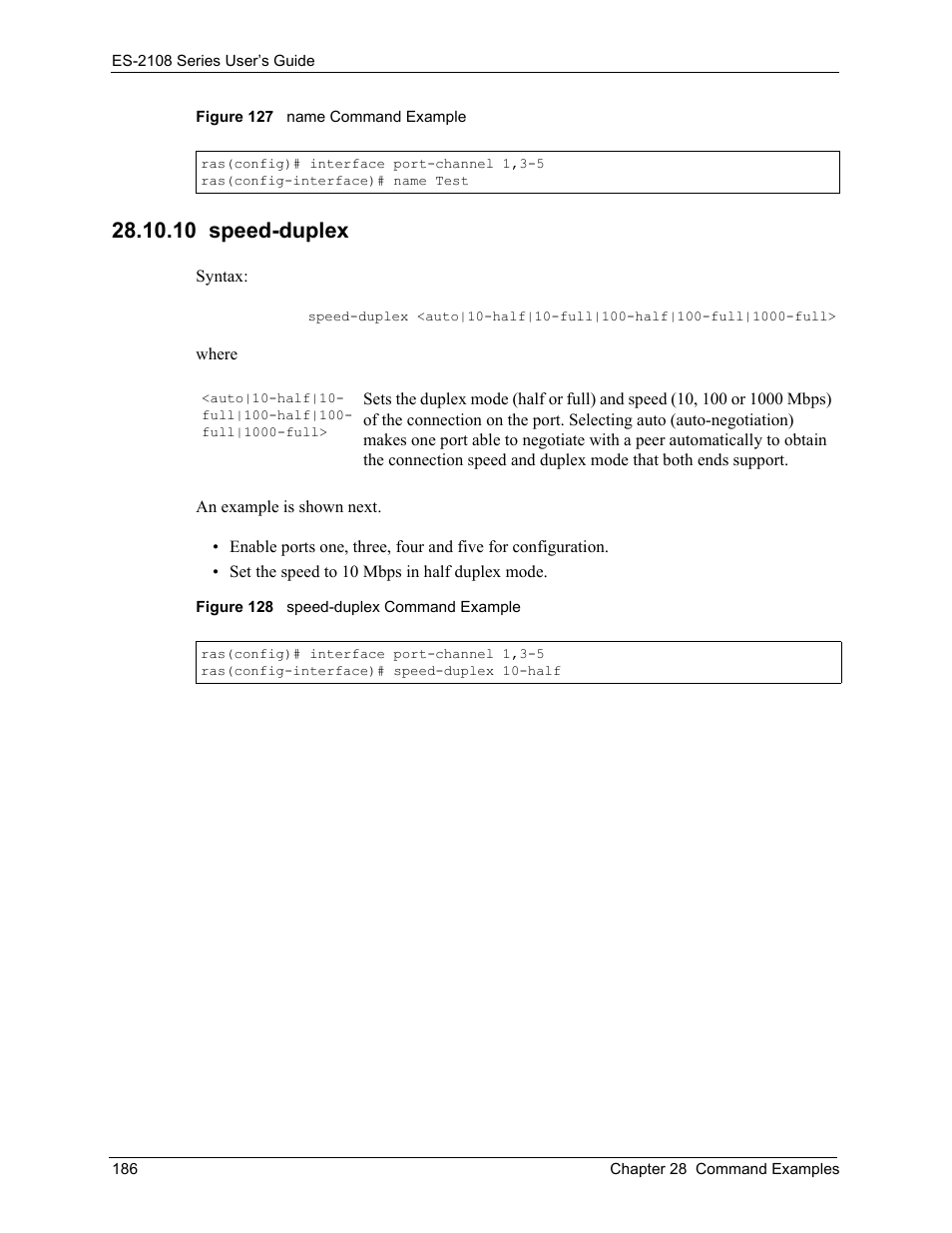 10 speed-duplex | ZyXEL Communications ES-2108 User Manual | Page 186 / 224