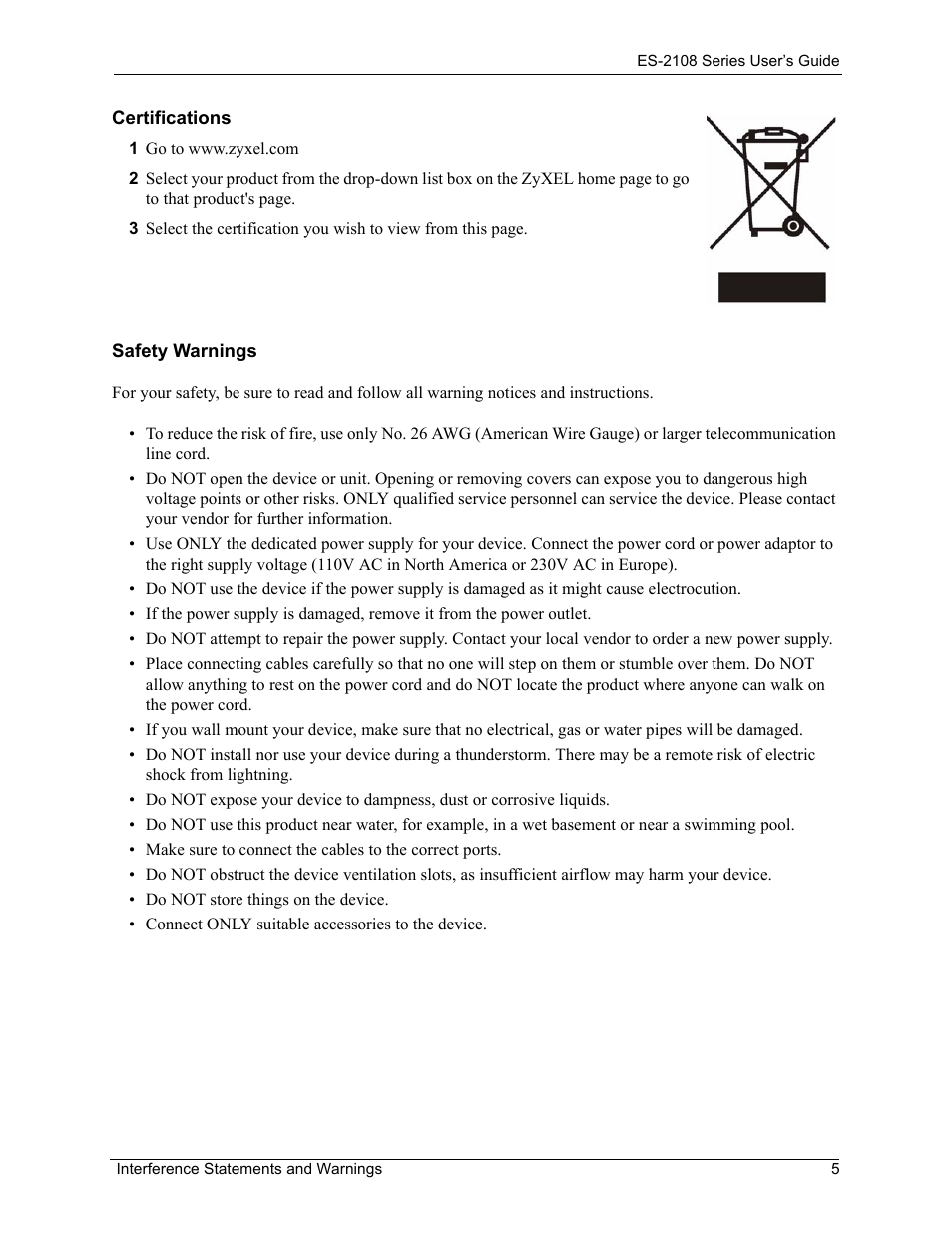 ZyXEL Communications ES-2108 User Manual | Page 5 / 224
