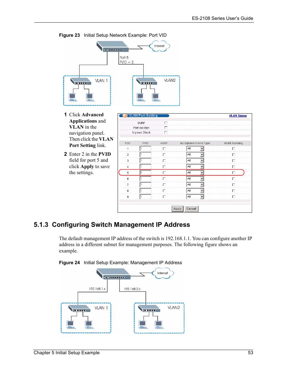 3 configuring switch management ip address | ZyXEL Communications ES-2108 User Manual | Page 53 / 224
