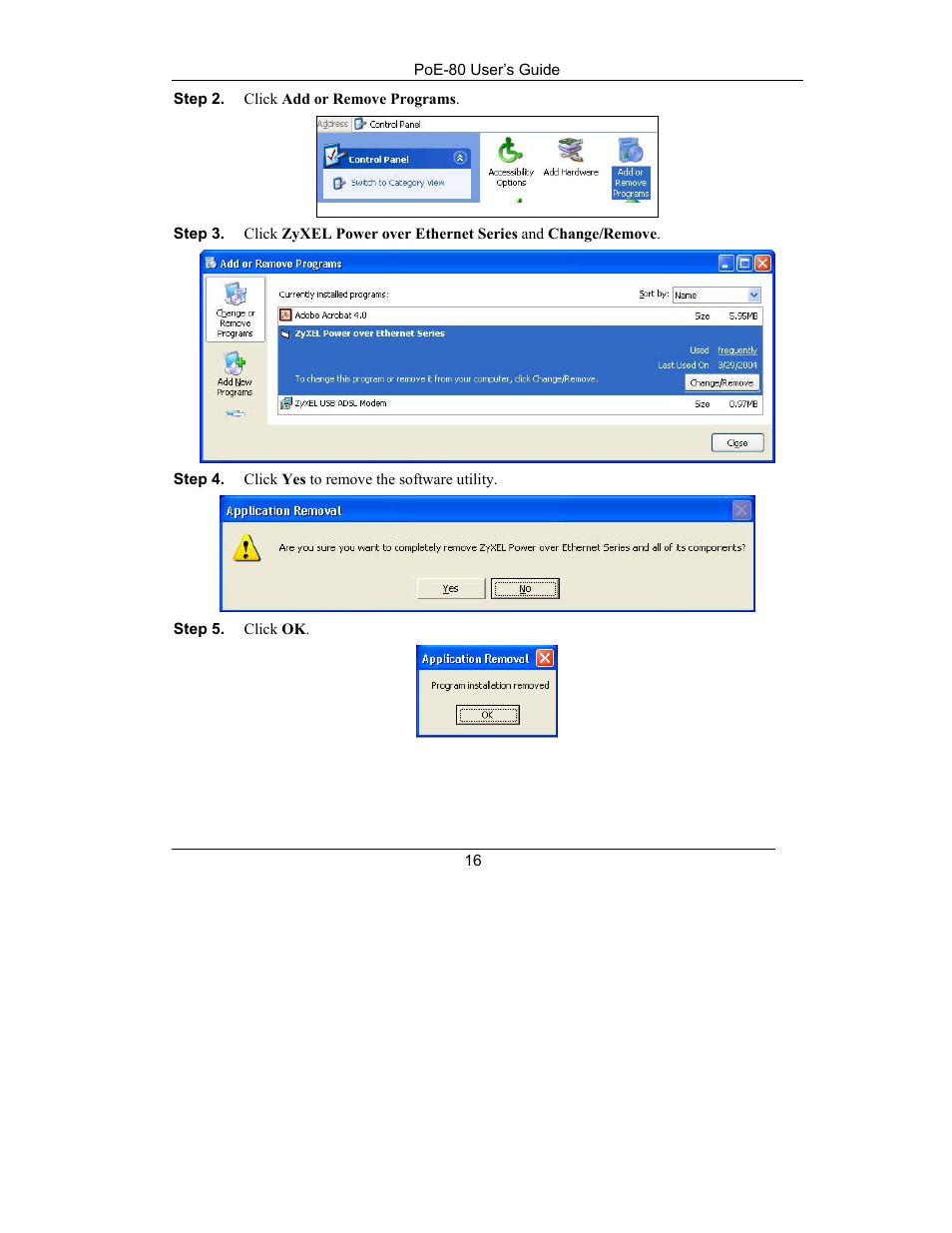 ZyXEL Communications PoE-80 User Manual | Page 16 / 23