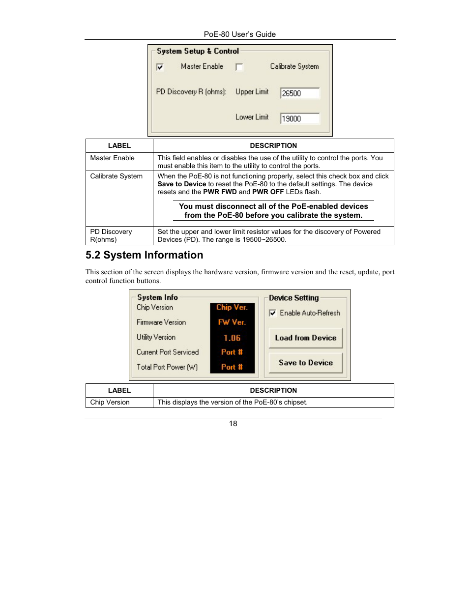 System information, 2 system information | ZyXEL Communications PoE-80 User Manual | Page 18 / 23