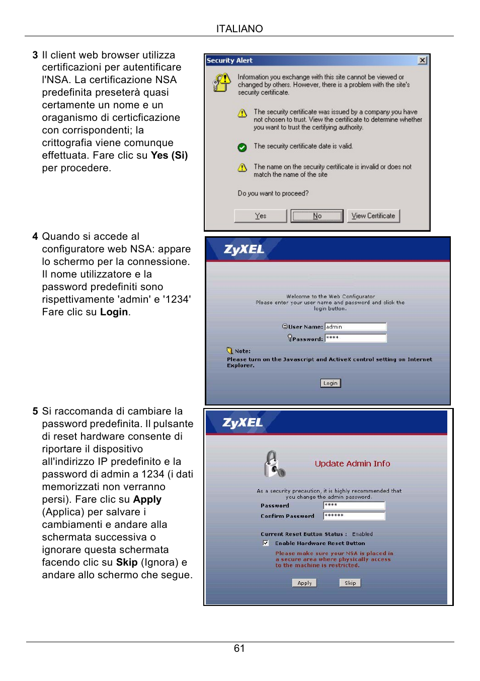 ZyXEL Communications NSA-2400 User Manual | Page 62 / 107