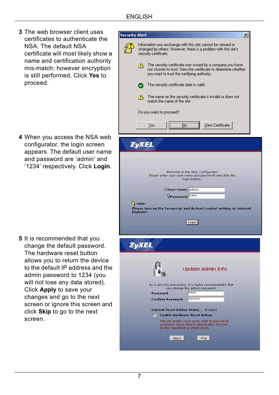 ZyXEL Communications NSA-2400 User Manual | Page 8 / 107