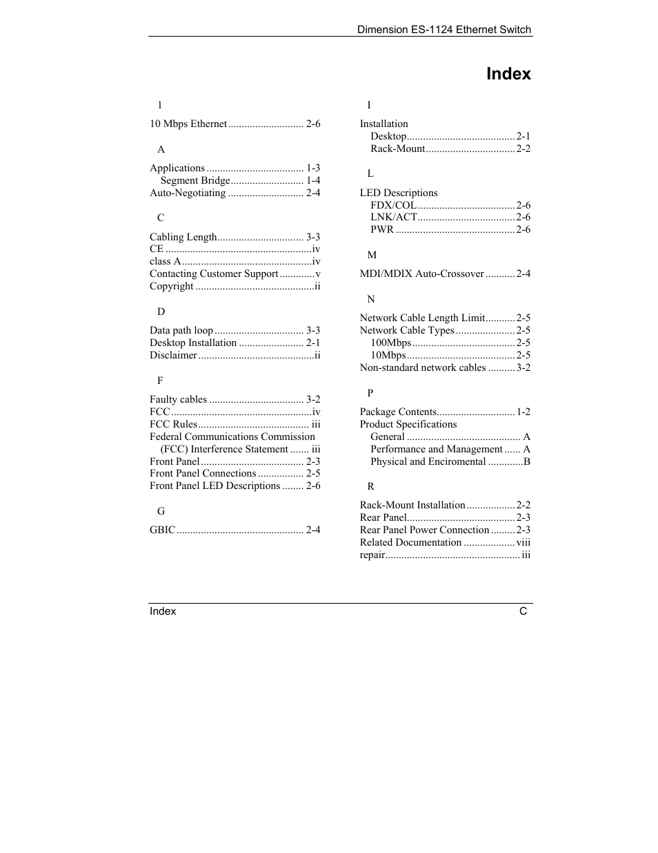 Index | ZyXEL Communications ES-1124 User Manual | Page 29 / 30