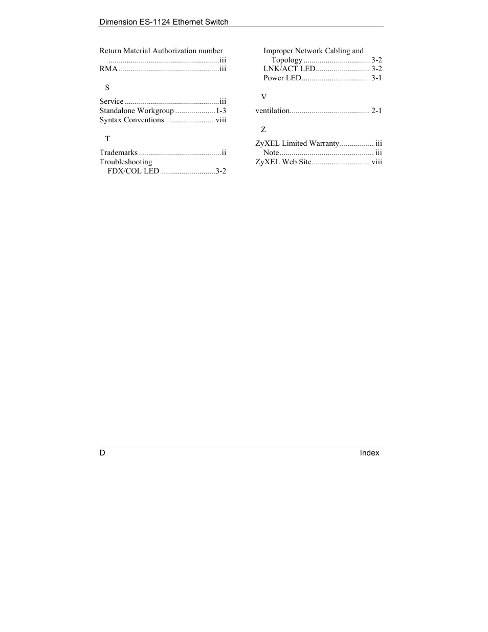 ZyXEL Communications ES-1124 User Manual | Page 30 / 30