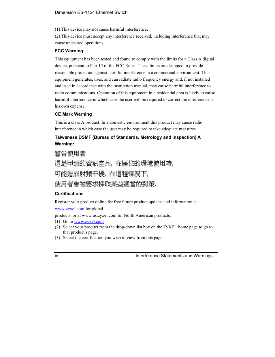 ZyXEL Communications ES-1124 User Manual | Page 4 / 30
