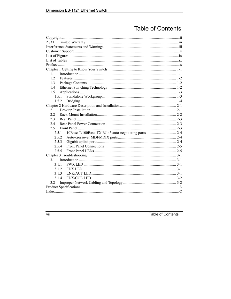 ZyXEL Communications ES-1124 User Manual | Page 7 / 30