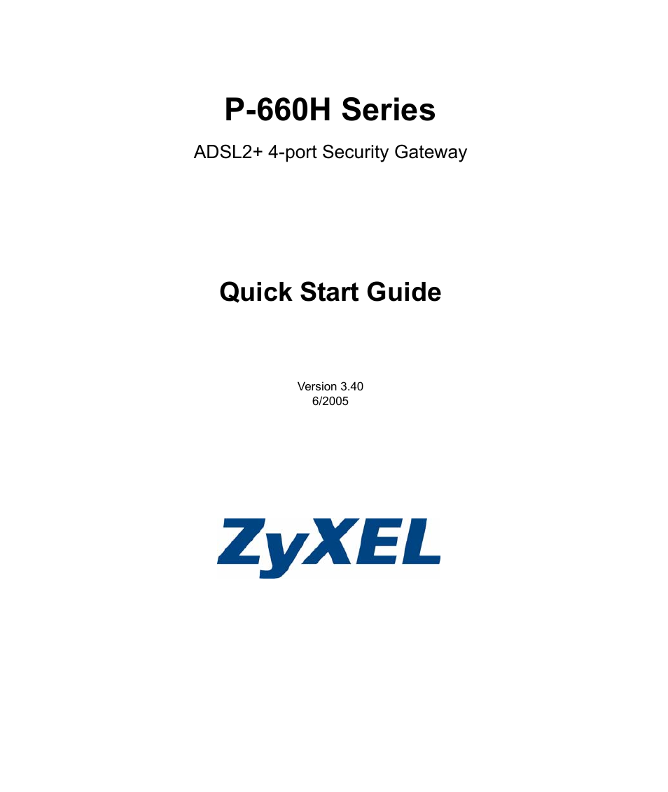 ZyXEL Communications P-660H Series User Manual | 9 pages