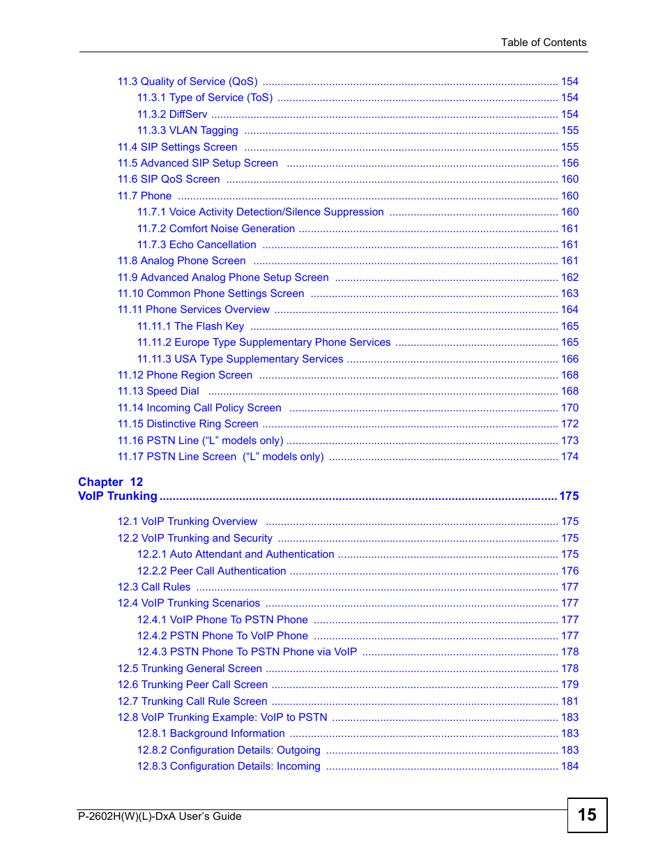 ZyXEL Communications P-2602H User Manual | Page 15 / 465