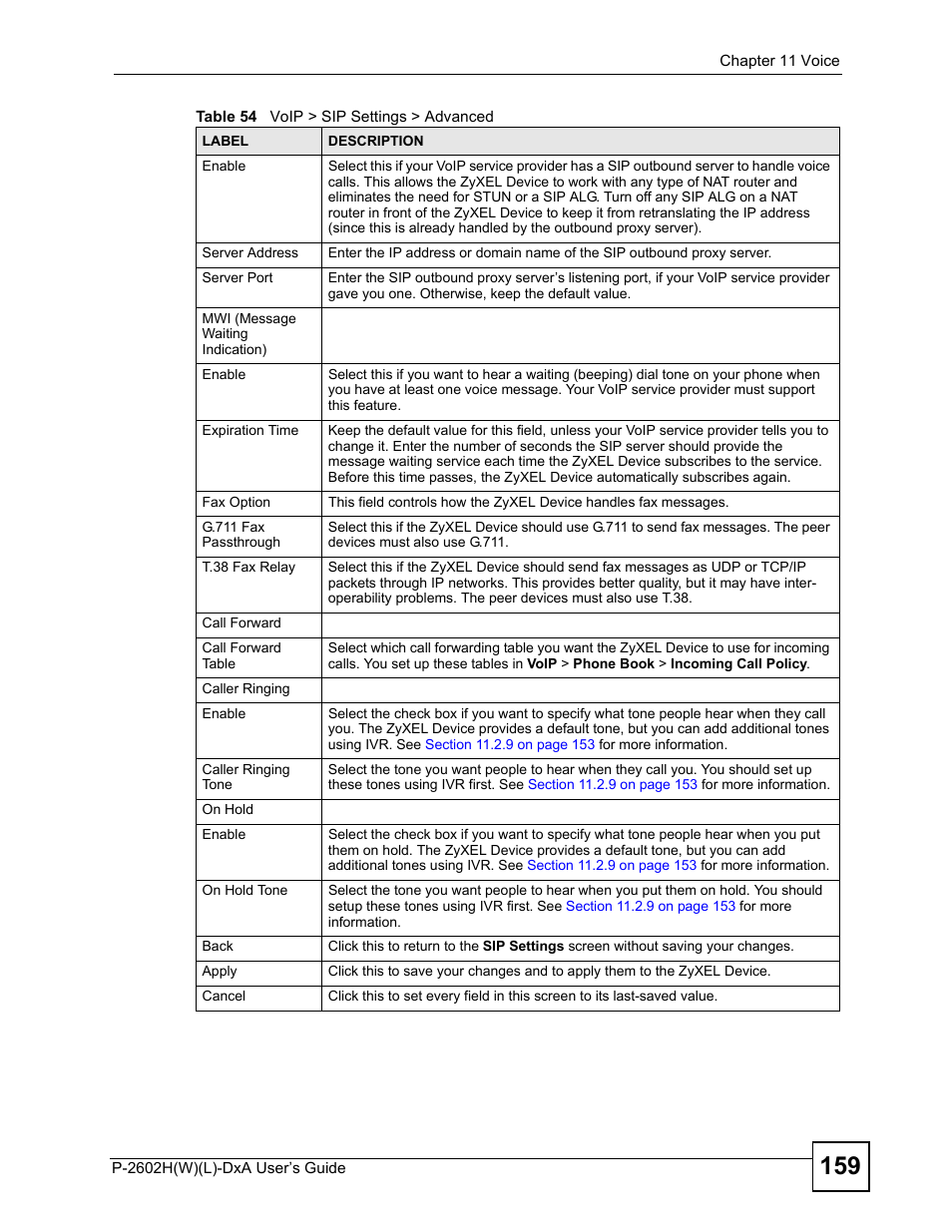 ZyXEL Communications P-2602H User Manual | Page 159 / 465