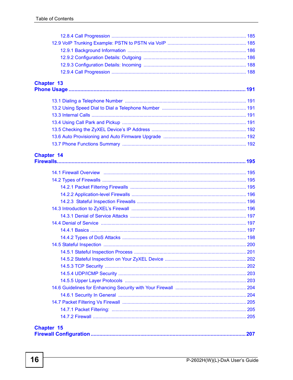 ZyXEL Communications P-2602H User Manual | Page 16 / 465