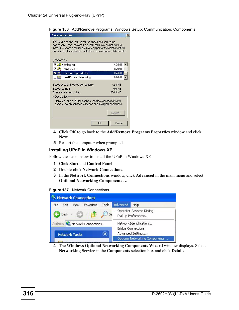 ZyXEL Communications P-2602H User Manual | Page 316 / 465