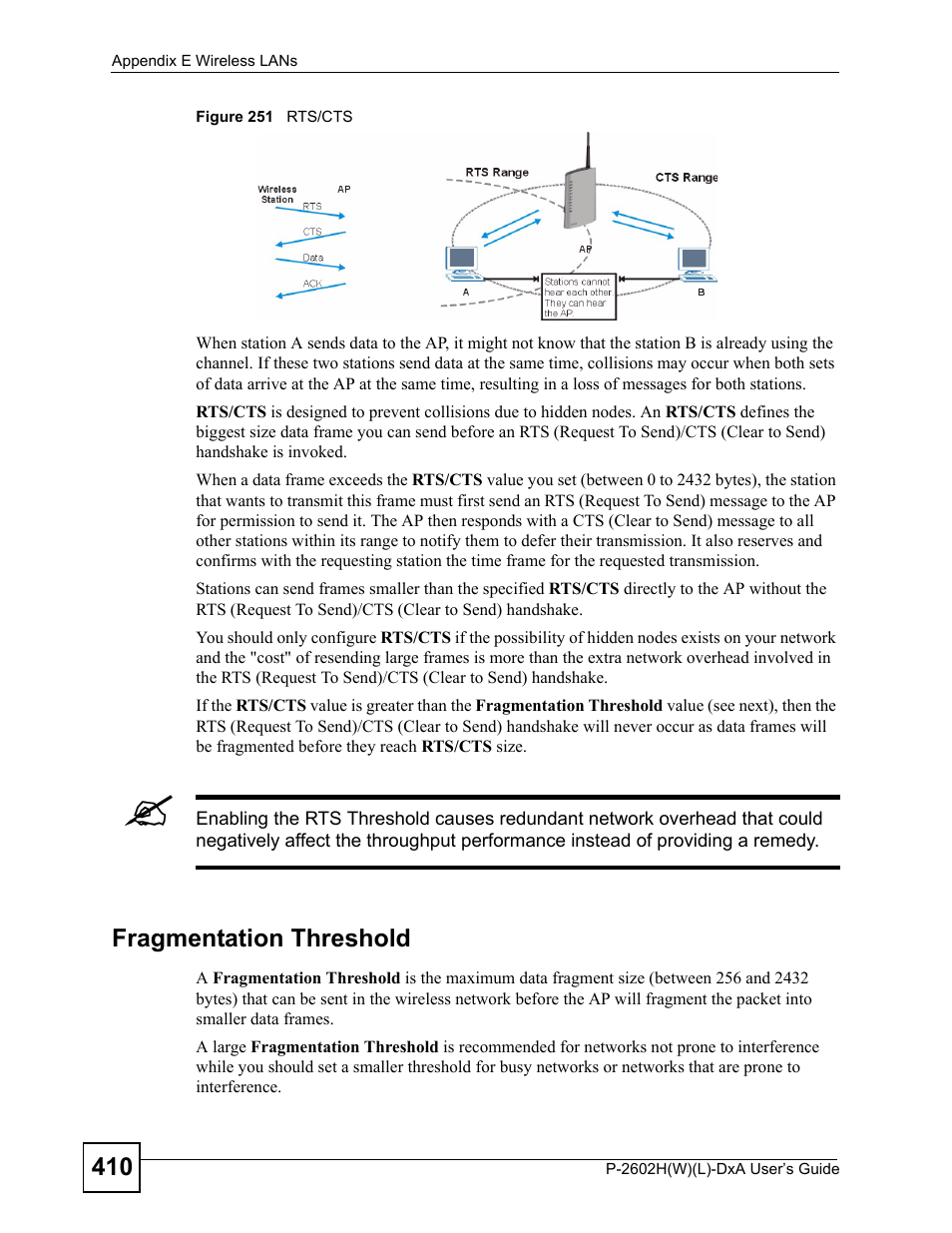 Figure 251 rts/cts | ZyXEL Communications P-2602H User Manual | Page 410 / 465