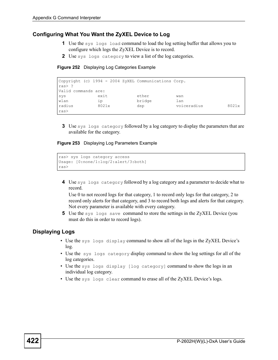 ZyXEL Communications P-2602H User Manual | Page 422 / 465