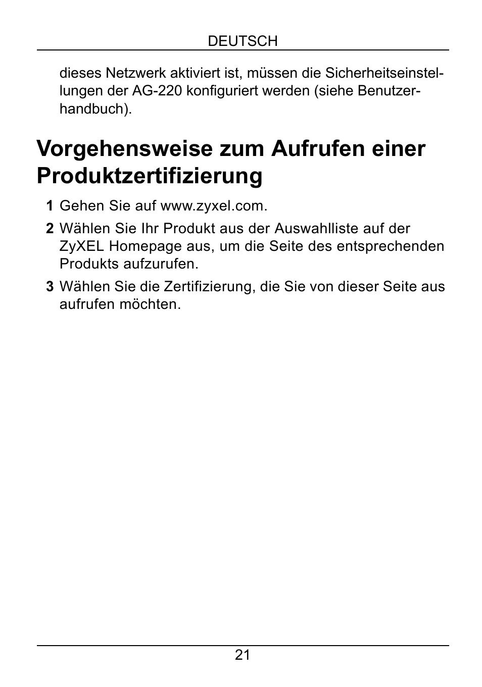 ZyXEL Communications AG-220 User Manual | Page 23 / 82