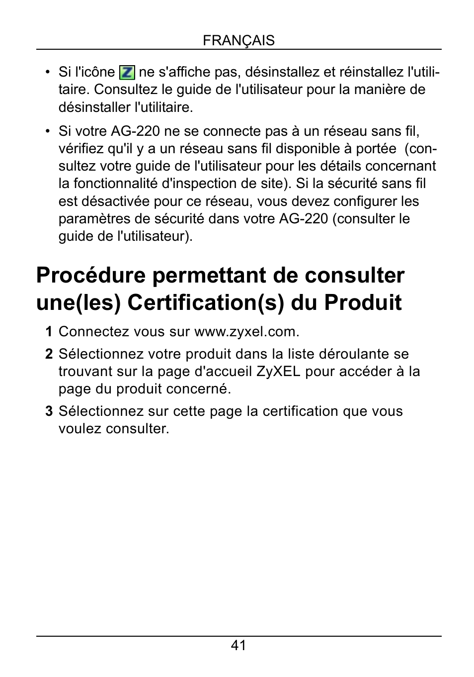 ZyXEL Communications AG-220 User Manual | Page 43 / 82