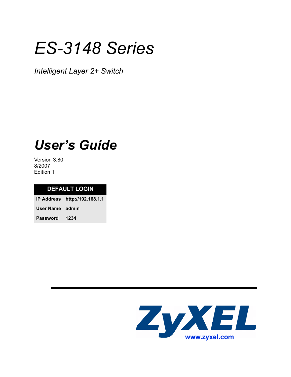 ZyXEL Communications ES-3148 Series User Manual | 362 pages
