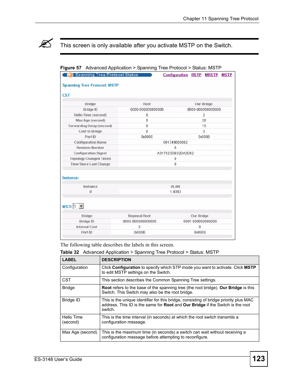 ZyXEL Communications ES-3148 Series User Manual | Page 123 / 362