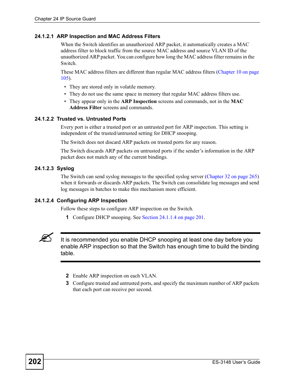 ZyXEL Communications ES-3148 Series User Manual | Page 202 / 362