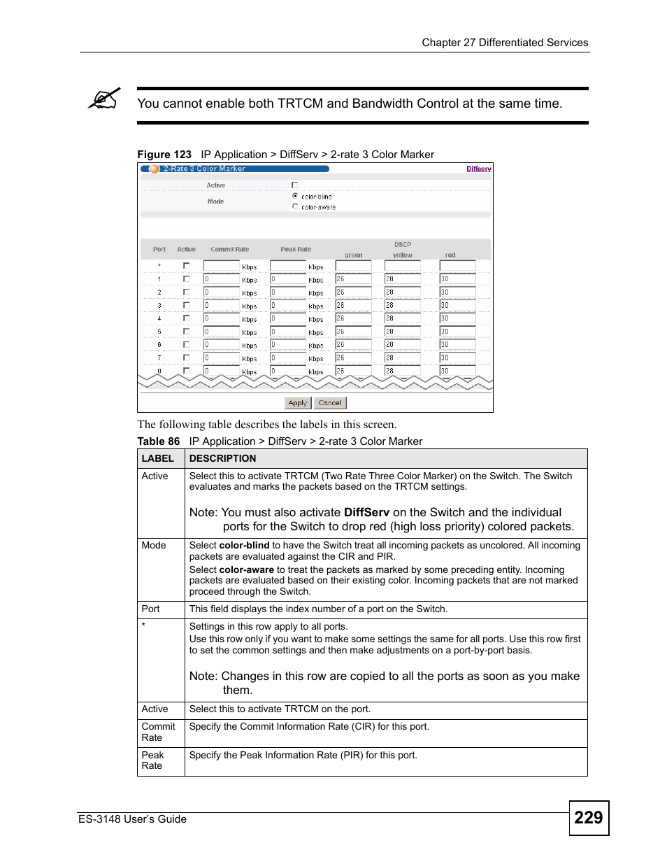 ZyXEL Communications ES-3148 Series User Manual | Page 229 / 362