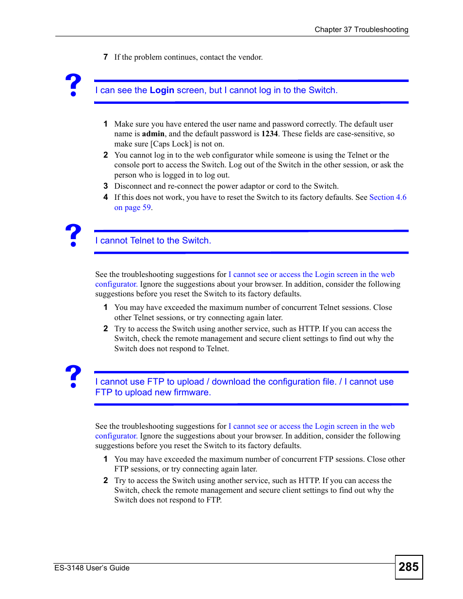 ZyXEL Communications ES-3148 Series User Manual | Page 285 / 362