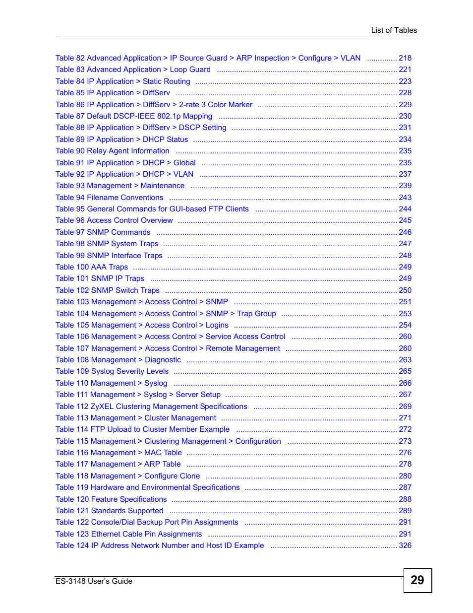 ZyXEL Communications ES-3148 Series User Manual | Page 29 / 362