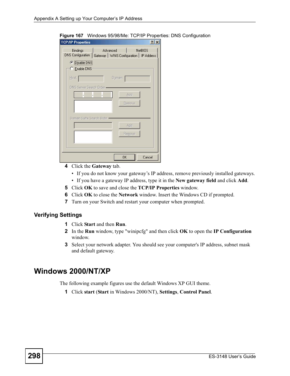 Windows 2000/nt/xp | ZyXEL Communications ES-3148 Series User Manual | Page 298 / 362