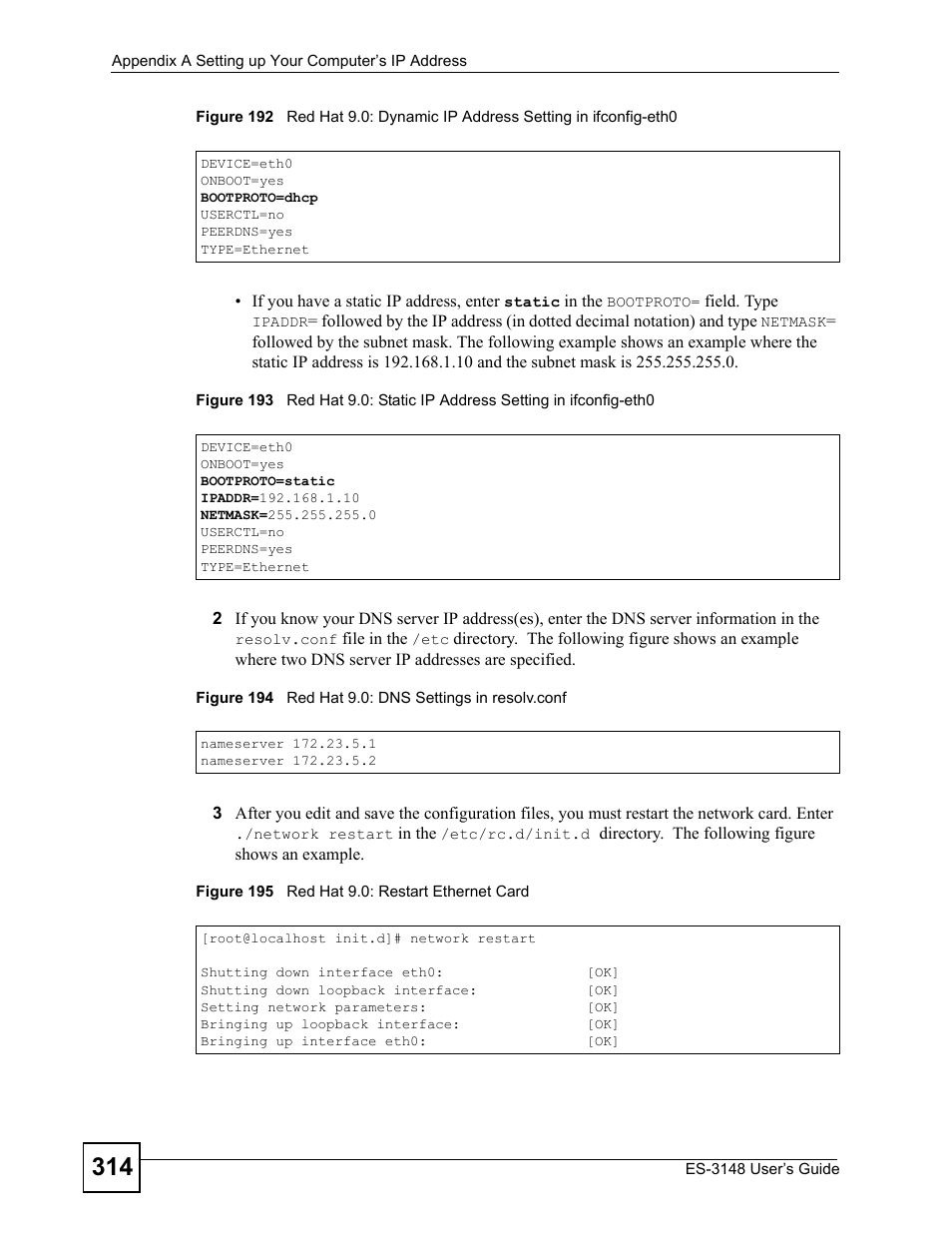 ZyXEL Communications ES-3148 Series User Manual | Page 314 / 362