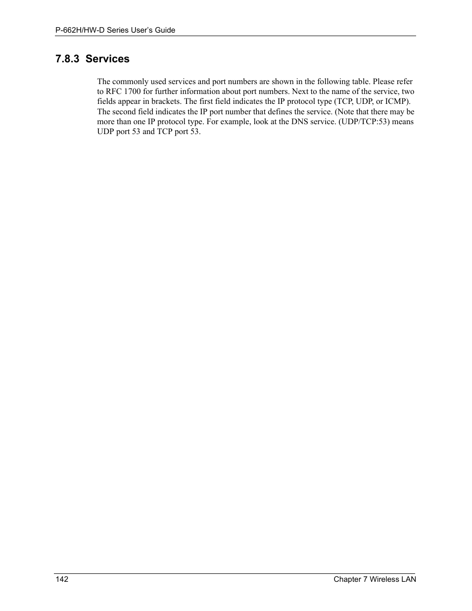 3 services | ZyXEL Communications 802.11g ADSL 2+ 4-Port Security Gateway HW-D Series User Manual | Page 142 / 496