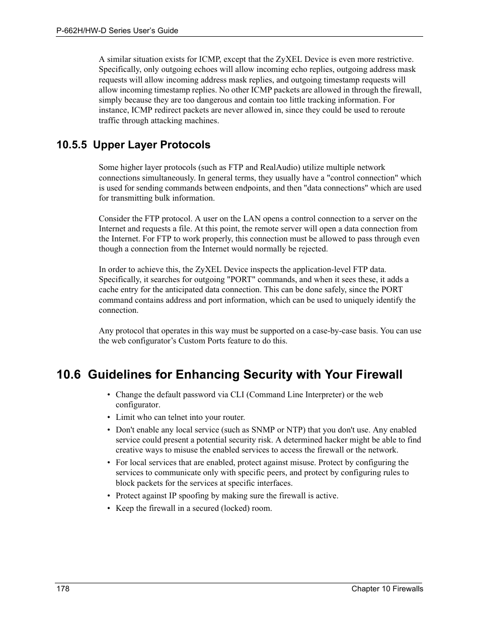 5 upper layer protocols | ZyXEL Communications 802.11g ADSL 2+ 4-Port Security Gateway HW-D Series User Manual | Page 178 / 496