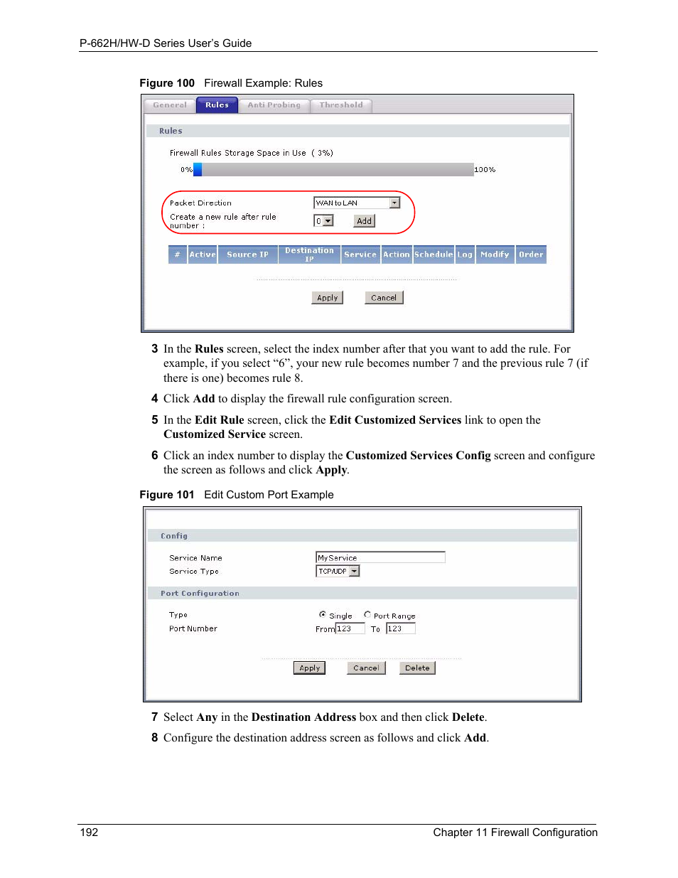 ZyXEL Communications 802.11g ADSL 2+ 4-Port Security Gateway HW-D Series User Manual | Page 192 / 496