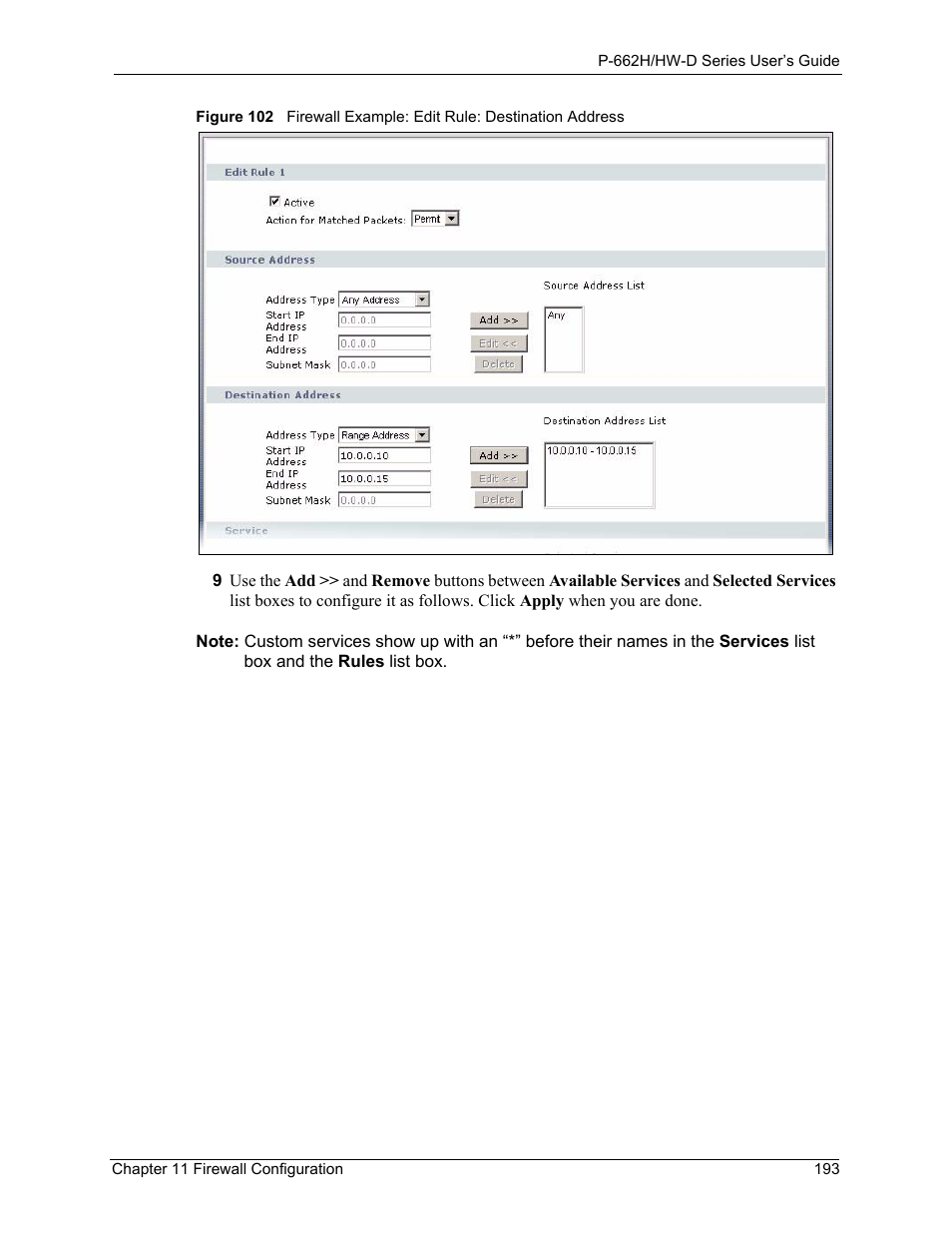 ZyXEL Communications 802.11g ADSL 2+ 4-Port Security Gateway HW-D Series User Manual | Page 193 / 496