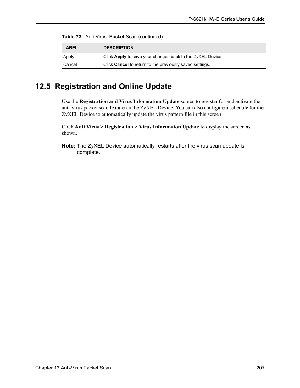5 registration and online update | ZyXEL Communications 802.11g ADSL 2+ 4-Port Security Gateway HW-D Series User Manual | Page 207 / 496