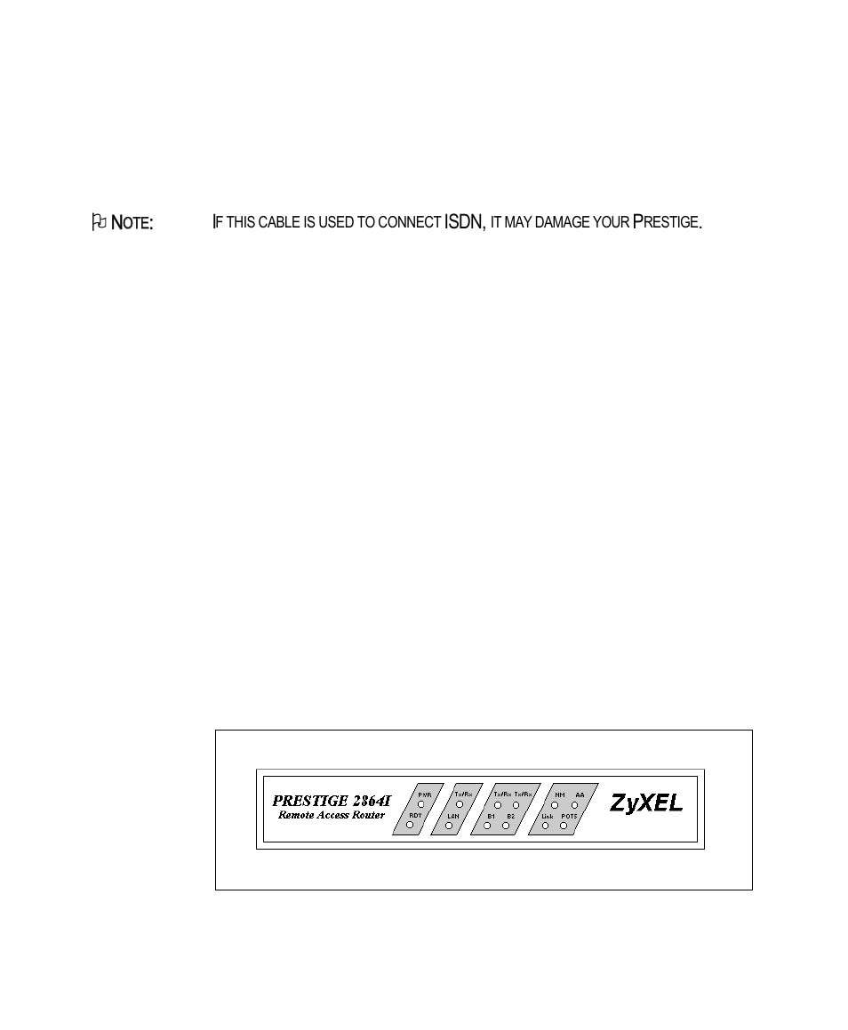 Prestige front panel, Connecting a power adapter to your prestige | ZyXEL Communications 2864I User Manual | Page 37 / 156