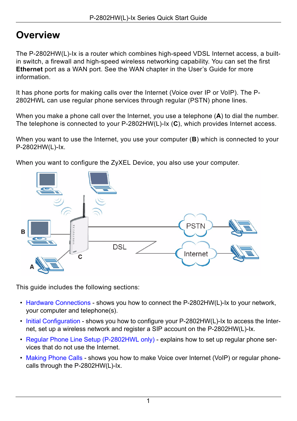Overview | ZyXEL Communications P-2802HW(L)-IX User Manual | Page 2 / 15