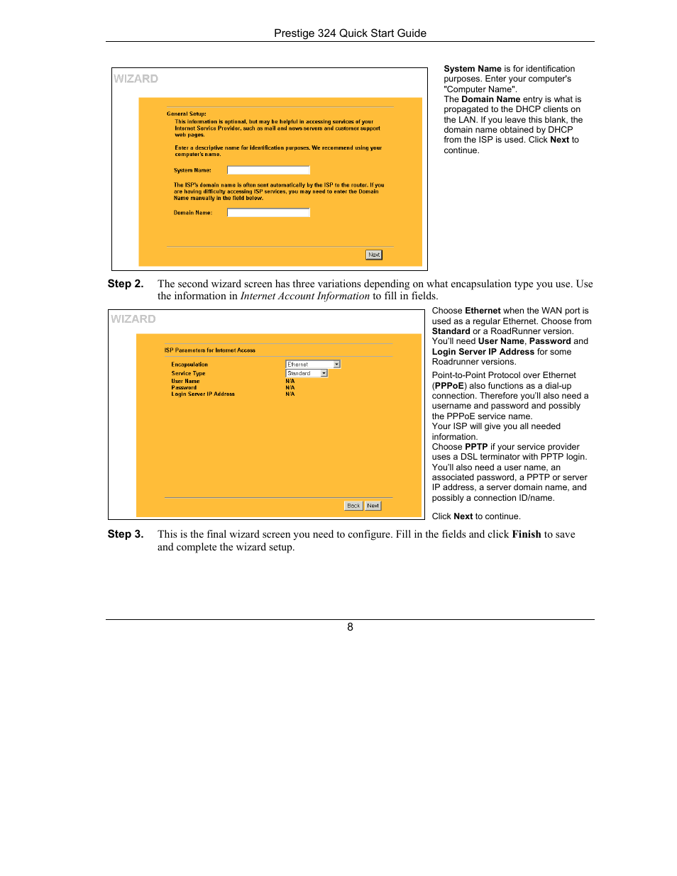 ZyXEL Communications PRESTIGE 324 User Manual | Page 8 / 10