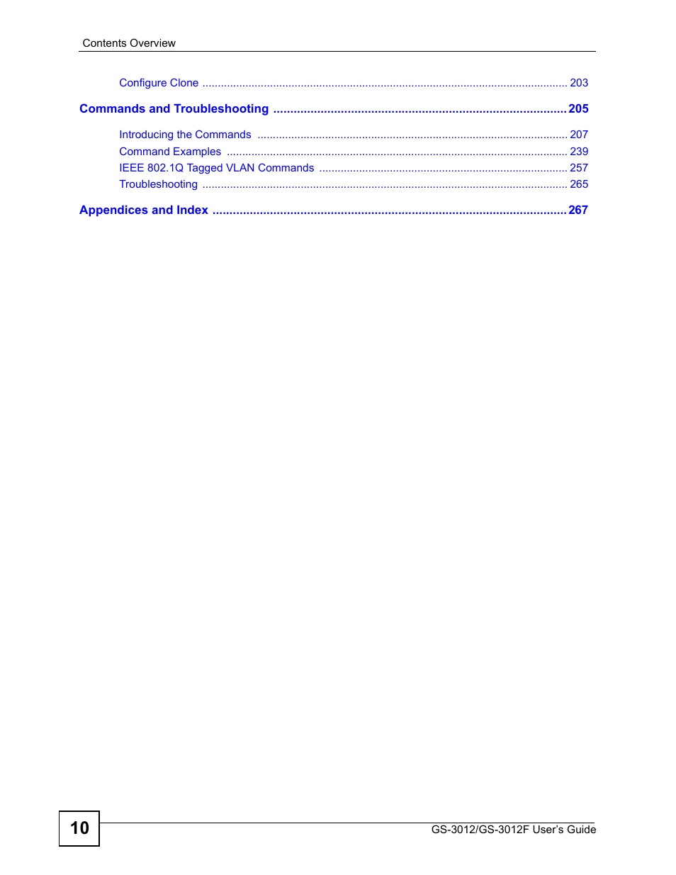 ZyXEL Communications GS-3012F Series User Manual | Page 10 / 300