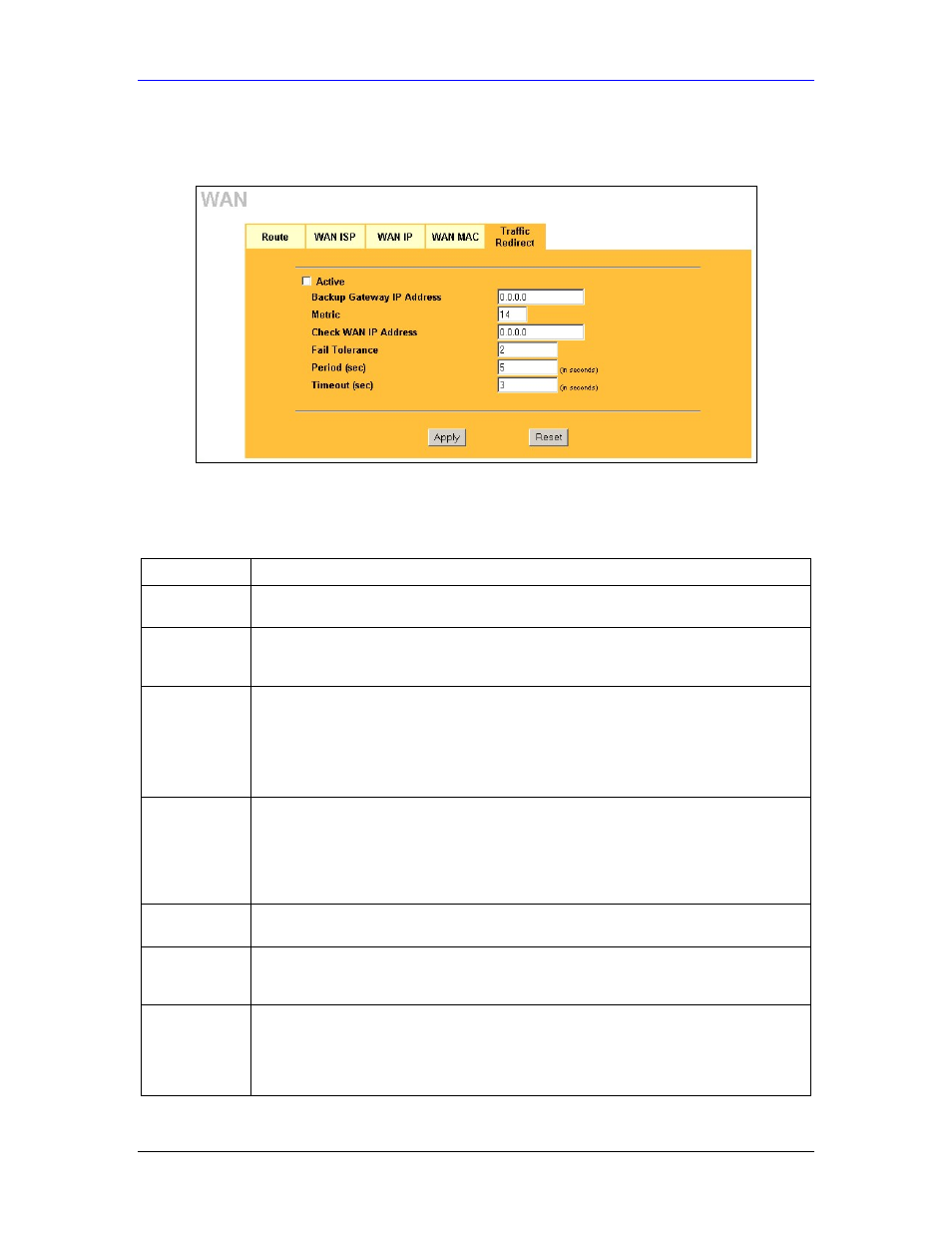 8 configuring traffic redirect | ZyXEL Communications Parental Control Gateway HS100/HS100W User Manual | Page 127 / 357