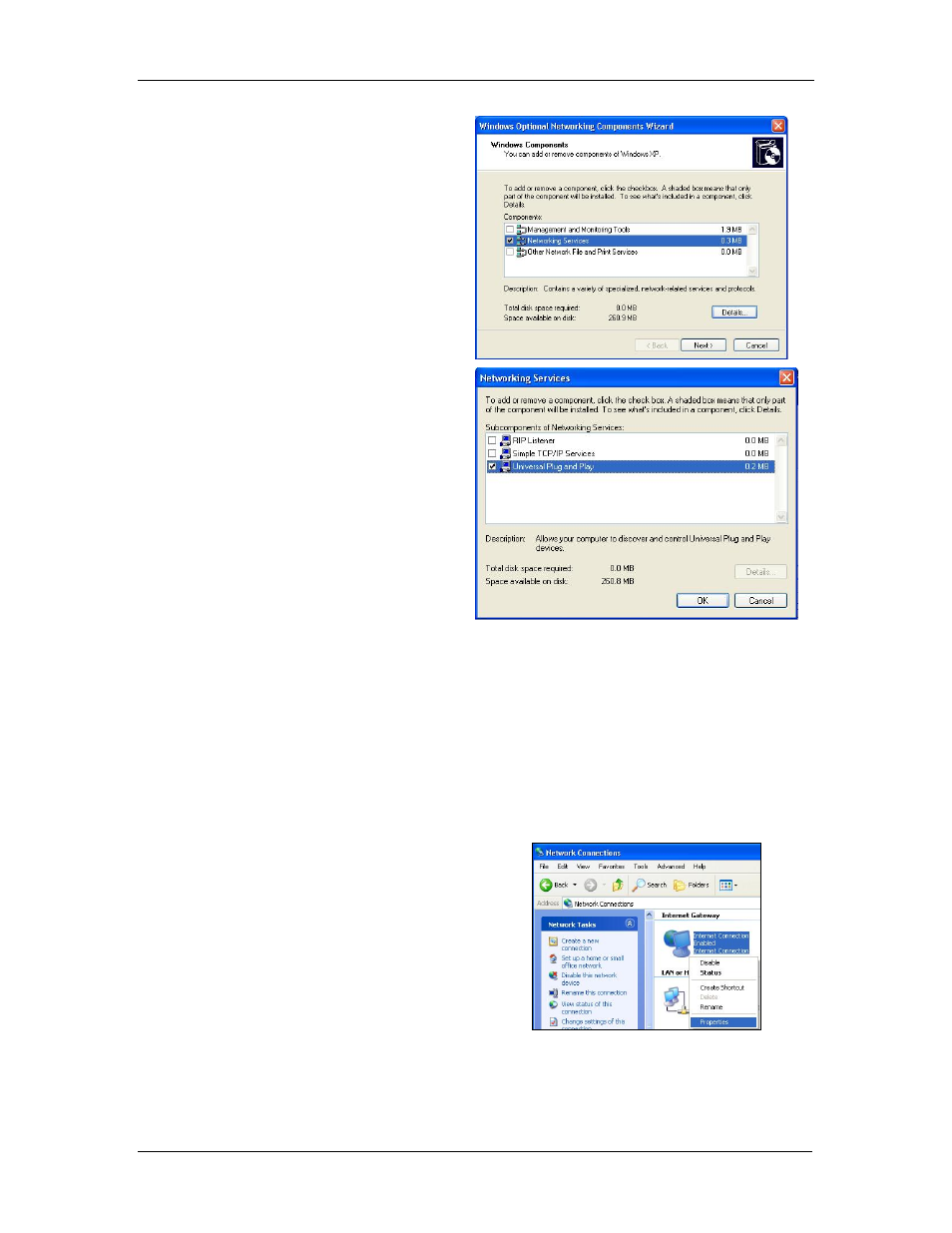5 using upnp in windows xp example | ZyXEL Communications Parental Control Gateway HS100/HS100W User Manual | Page 150 / 357